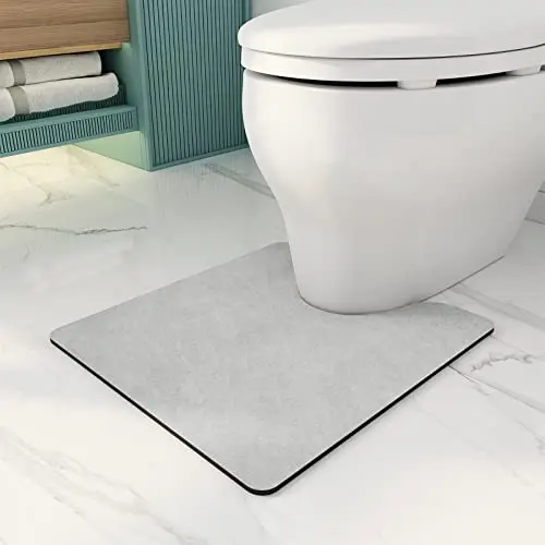 AMOAMI U-shaped bathroom toilet rug in grey