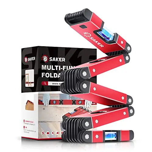 Saker foldable multi-function level for woodworking