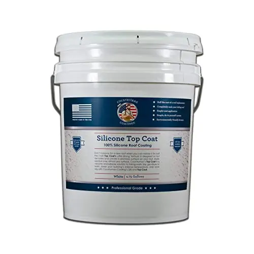 Countryman Coatings silicone roof coating bucket for flat roof restoration