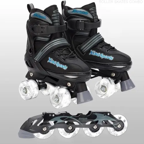 Convertible Inline/Roller Skates w/ Light-up Wheels