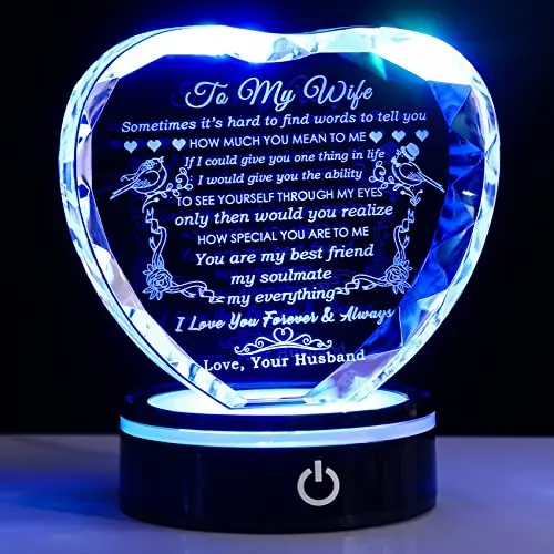 Romantic Crystal Keepsake with Lighted Display