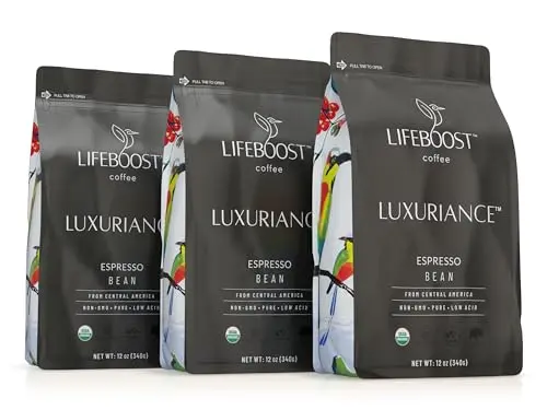 Lifeboost Organic Espresso whole bean coffee bag
