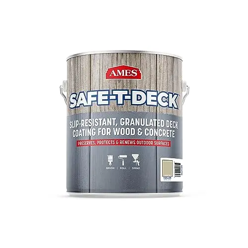 Ames Safe-T-Deck granulated deck coating in khaki tan