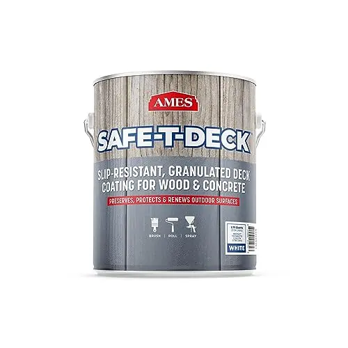 Ames Safe-T-Deck paint with granulated texture in white