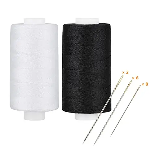 Simthread all purpose polyester thread in white and black spools