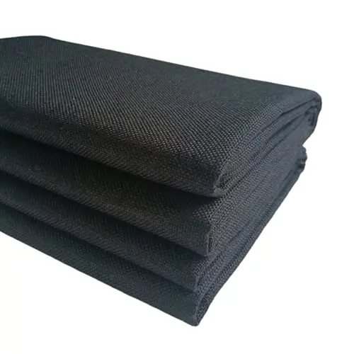 TinaKim Faux Linen Upholstery Fabric in black color