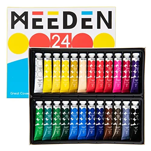 MEEDEN 24-color gouache paint set in tubes with non-toxic certification
