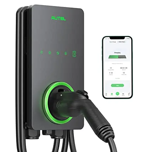 Smart 50A Level 2 EV Charger, 25-Foot, Wi-Fi, App, Outdoor Rated