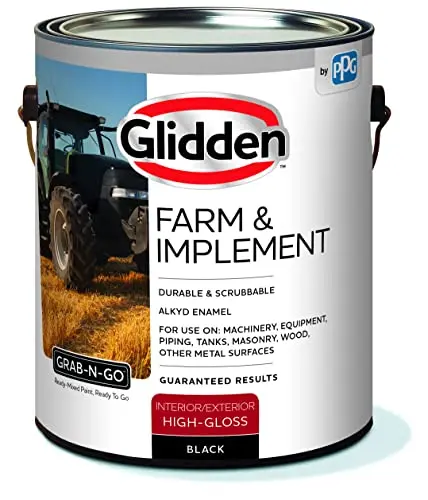 Glidden Farm & Implement black enamel paint can