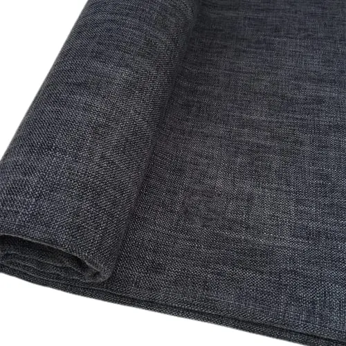 TinaKim heavy-duty faux linen upholstery fabric with slub texture on a sofa