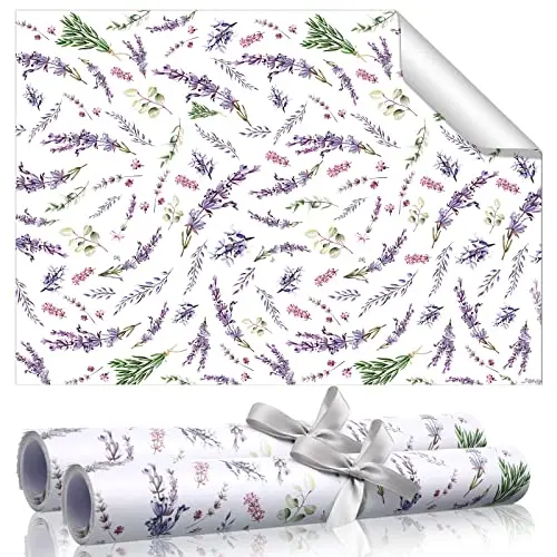 BBTO lavender scented drawer liners with purple floral pattern