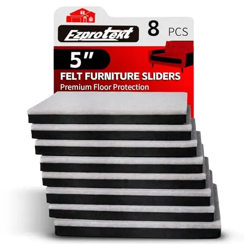 Ezprotekt large square felt furniture movers under heavy couch