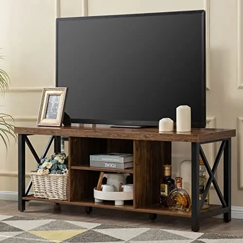 Farmhouse style console with open storage