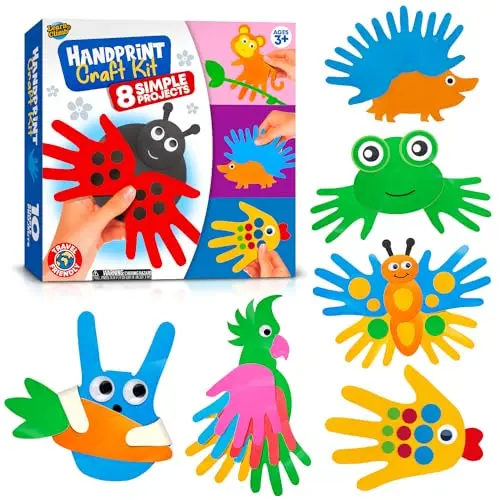 Learn & Climb handprint craft kit with animal shape cutouts and supplies