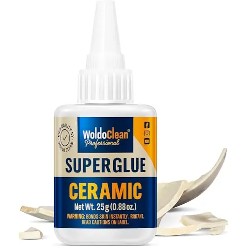 WoldoClean ceramic super glue bottle with application nozzle