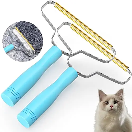 BSIWWO manual pet hair remover with copper head for carpets and furniture