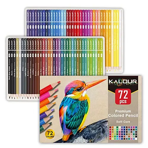 KALOUR 72-count colored pencils set with vibrant colors