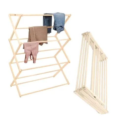 Handcrafted Flat-Top Wooden Drying Stand