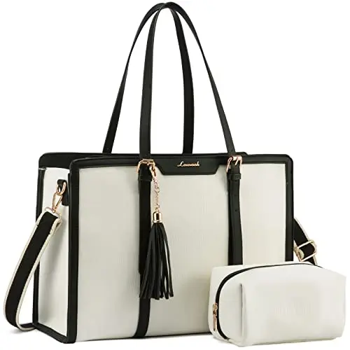 Canvas Tote with Clutch, 15.6-inch Capacity