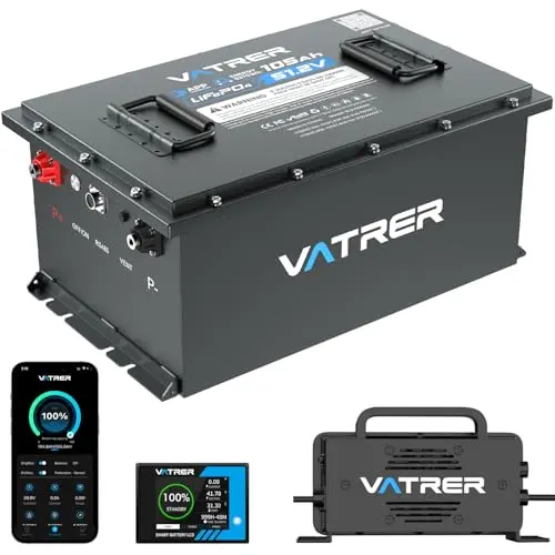Smart LiFePO4 Golf Cart Battery, LCD & APP, 200A BMS