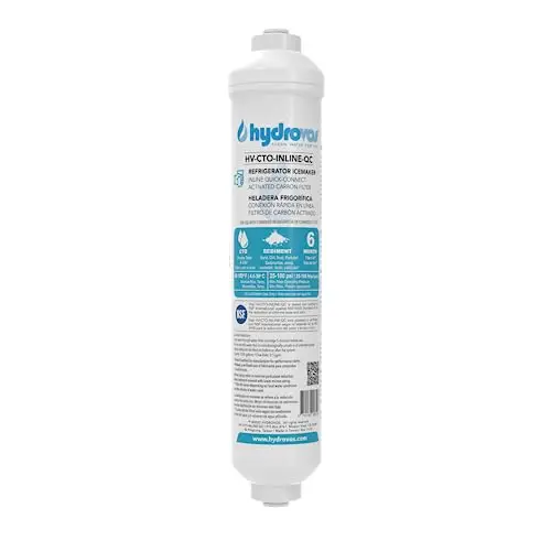 HYDROVOS inline water filter with quick-connect for RV and home use