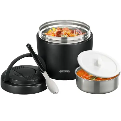 Large Lunch Container w/ Bento Insert, Black