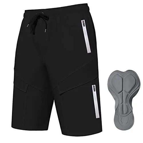Loose fit, lots of pockets, sponge padding, stretch fabric