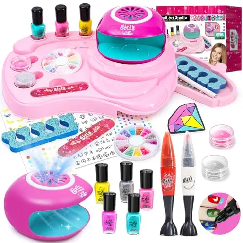 Nail studio set with creative tools