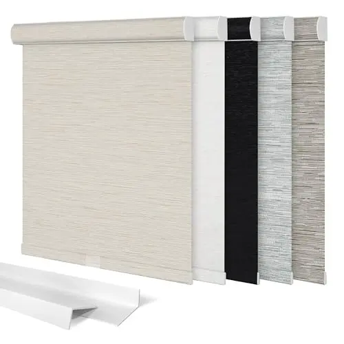 Cordless, Custom Size, Jacquard Roller (Beige)