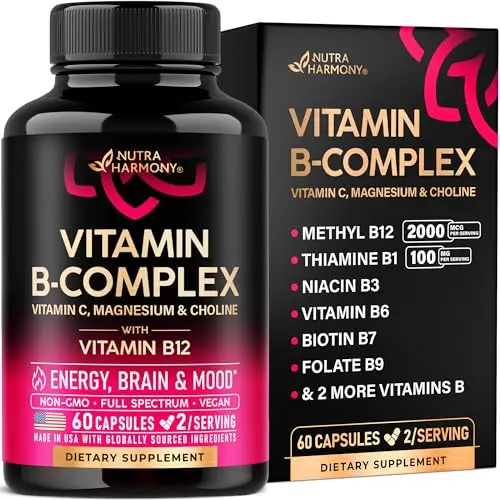 B1-B12 Spectrum + Vitamin C & Choline, 60 Vegan Capsules