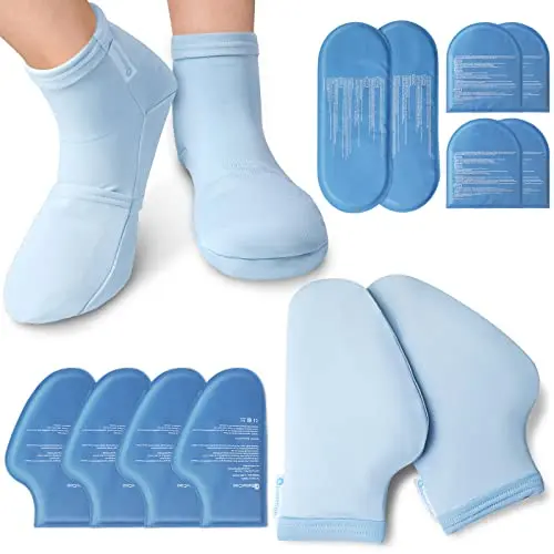 Gel pack glove & sock set for chemo neuropathy