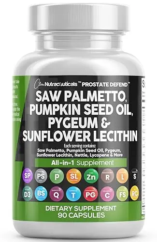 Saw Palmetto, Pumpkin Seed Oil, Pygeum, Stinging Nettle, Lecithin