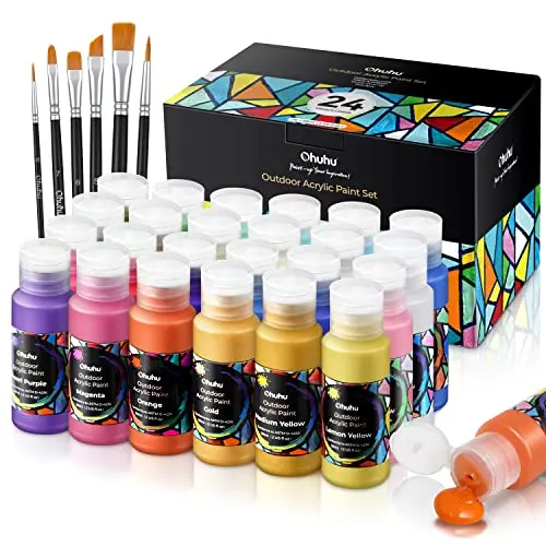 Ohuhu Outdoor Acrylic Paint set with multiple colors