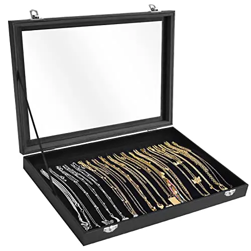 20-Hook Display Tray with Transparent Lid