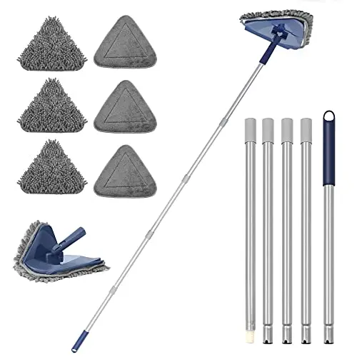 JEHONN wall cleaner mop with long handle and microfiber pads