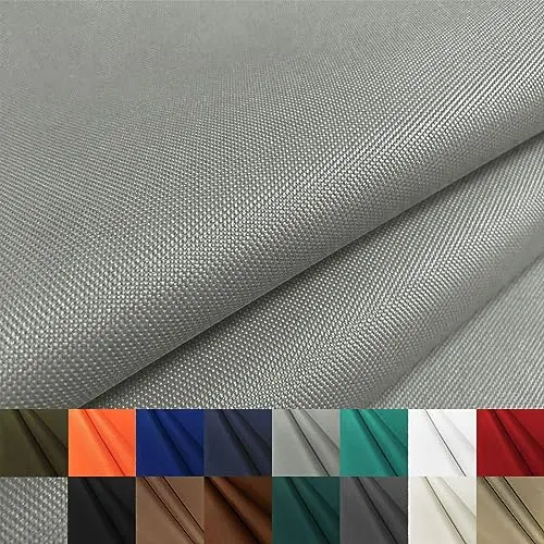 Foreate waterproof canvas fabric showing silver grey color and textured surface