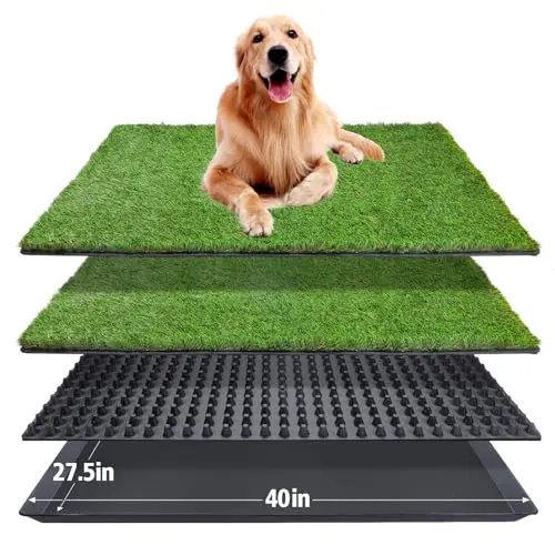ASKIZ large dog grass pad with tray on deck