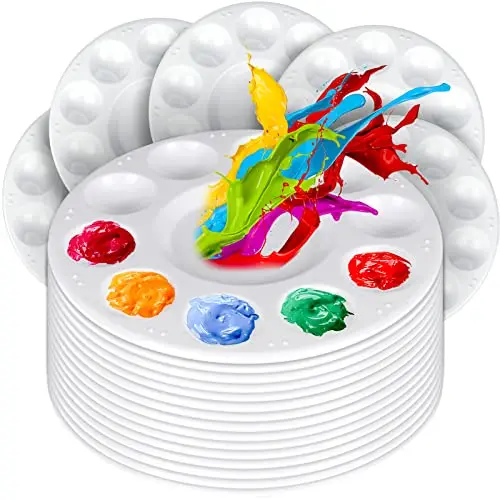 FANDAMEI 20-piece round paint tray palettes showing multiple wells