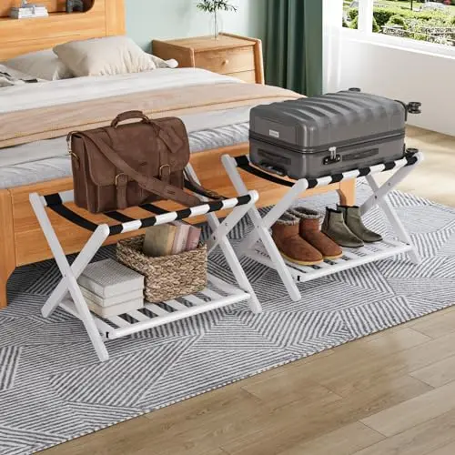 Fully Assembled Bamboo with 5 Straps, White