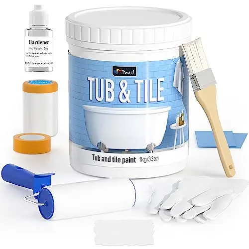 DWIL water-based tub and tile refinishing paint in semi-gloss white