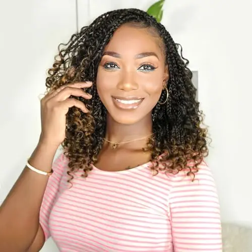 FULCRUM Goddess Box Braids Crochet Hair in T30 color with curly ends