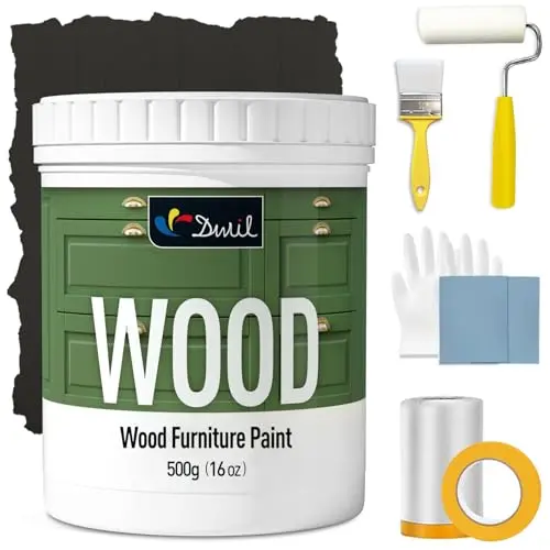 DWIL Matte Finish Furniture Paint in Black with tools