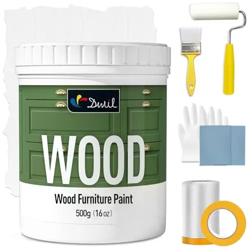 DWIL Matte Finish Furniture Paint in White with tools