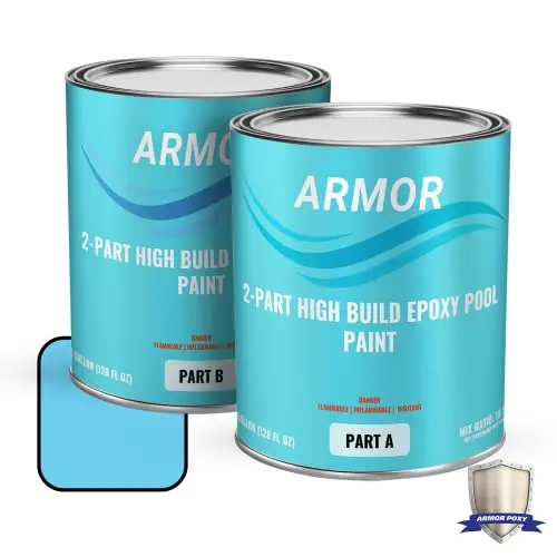 ArmorPoxy two-part epoxy pool coating in Light Blue color