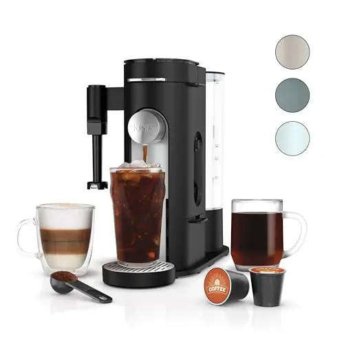 Ninja coffee maker in black with built-in frother