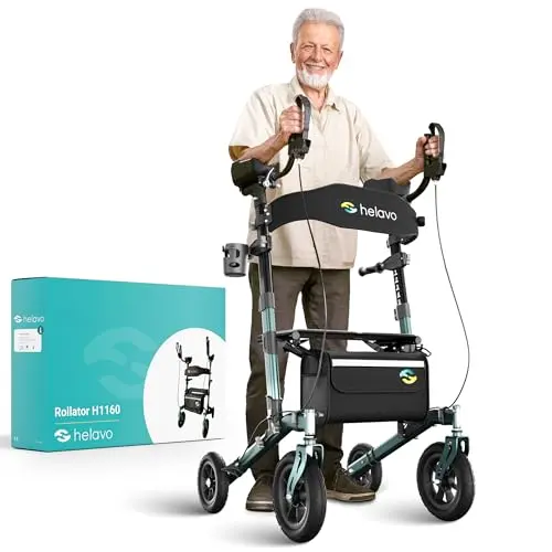 Outdoor Stand Up Rollator with Solid Wheels