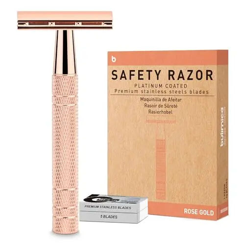 Double Edge Safety Razor with 10 Blades