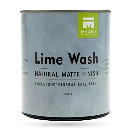 Meoded lime wash paint for interior and exterior plaster walls in light gray