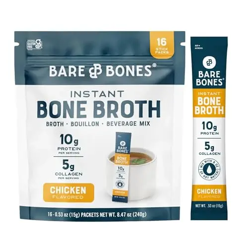 Instant Chicken Bone Broth, Collagen-Boosted, 16 Pack