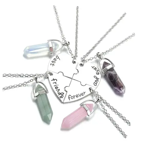 Natural Gemstone Heart Puzzle Set